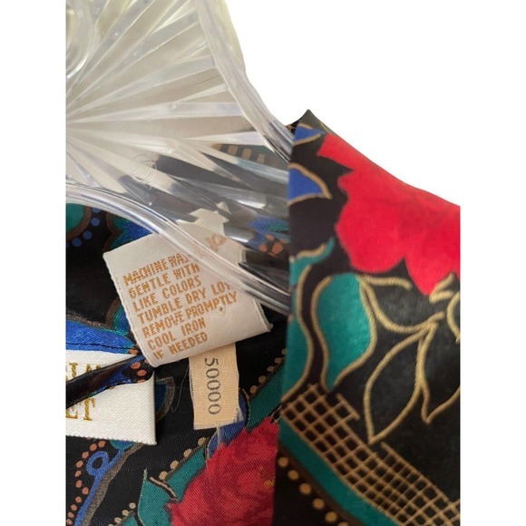 Vintage Victoria's Secret Gold Label Satin Floral Baroque Kimono Robe Size Small - Picture 8 of 9